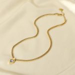 14k gold plated heart necklace cuban chain pendant necklace 2