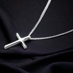 Clavicle Cross Necklace with Silver Pendant   Women Clavicle Cross Necklace   Minimalist Necklace   Religious Necklace