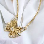 Diamond Butterfly Necklace European   American Style Necklace light 2