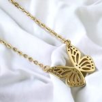 Diamond Butterfly Necklace European   American Style Necklace light 9