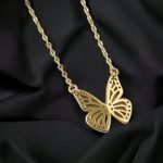 European Style Diamond Butterfly Necklace Silver Butterfly Pendant   Euro Diamond Necklace   Diamond Butterfly Pendant   Trendy Jewelry