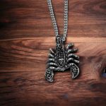 Full Diamond Scorpion Pendant Necklace Silver Scorpion Charm Necklace   Diamond Scorpion Necklace   Silver Scorpion Pendant6