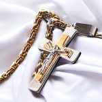 Gold Cross Pendant Necklace Unisex Style Necklace light 1