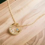 Golden Moon Clavicle Moonstone Necklace light 6