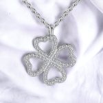 Hollow diamond Four leaf clover necklace European   American Style Necklace light 1