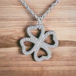 Hollow diamond Four leaf clover necklace European   American Style Necklace light 2