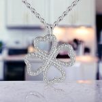 Hollow diamond Four leaf clover necklace European   American Style Necklace light 8