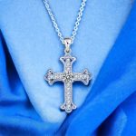 Sterling Silver Cross Necklace Iconic Heart Shaped Pendant Necklace   Geometric Cross Necklace   Trendy Pendant   Modern Geometric Pendant1