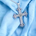 Sterling Silver Cross Pendant Necklace Stylish Cross Necklace light 4