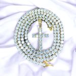 Tennis Chain With Cross Necklace Hip Hop Style Necklace light 10