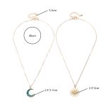 blue gold sun moon necklace stainless steel pendant necklaces 3