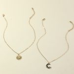 blue gold sun moon necklace stainless steel pendant necklaces 5