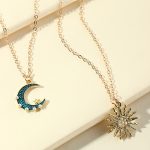 blue gold sun moon necklace stainless steel pendant necklaces 6