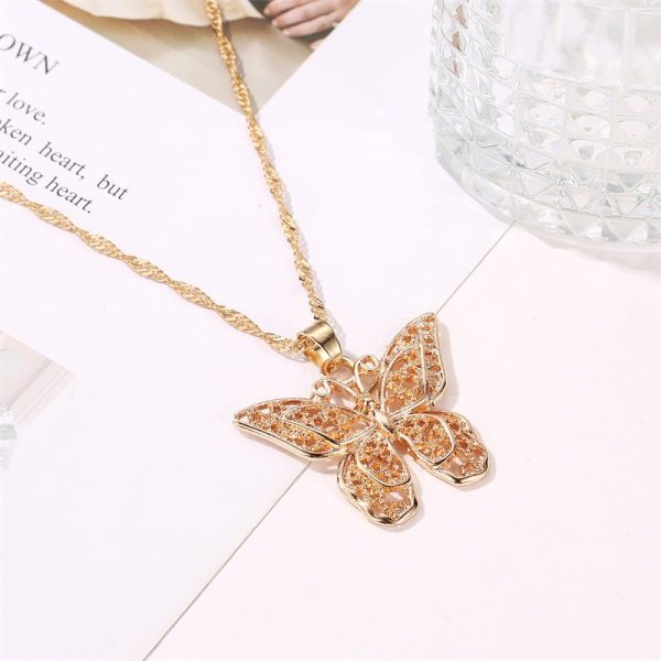 butterfly statement pendants necklaces europe and american style necklace