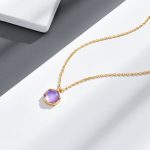 womens amethyst necklace natural