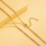Lovely Square Pearl Chain Necklace