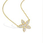 Golden Five Petal Flower Necklace2