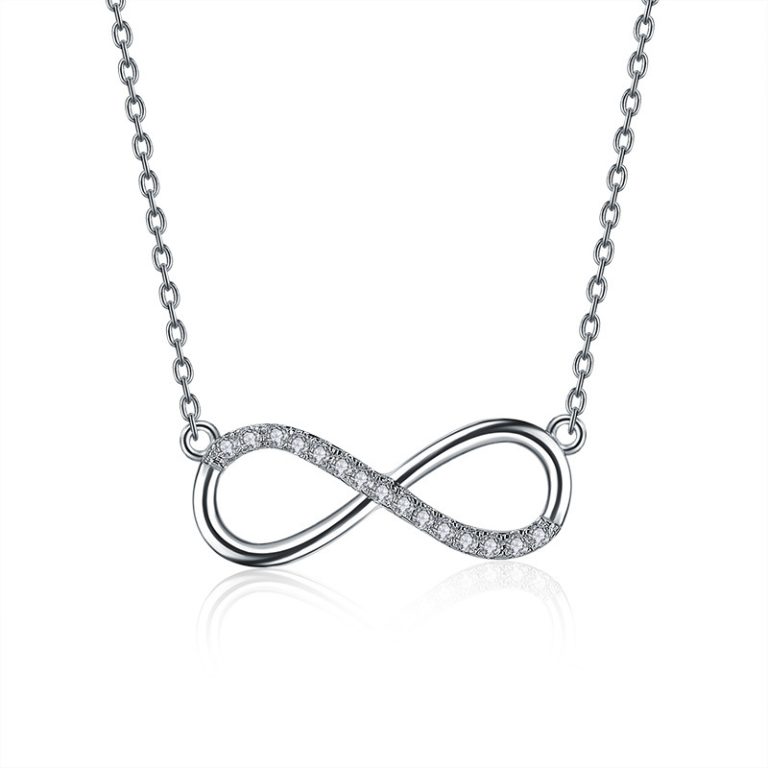 Silver Womens Infinity Necklace