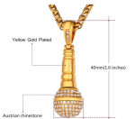 18k Gold Plated Microphone Pendant Necklace 2