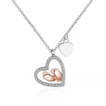 Baby Footprints Heart Pendant Necklace 2