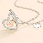 Baby Footprints Heart Pendant Necklace 4