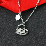 Baby Footprints Heart Pendant Necklace 5