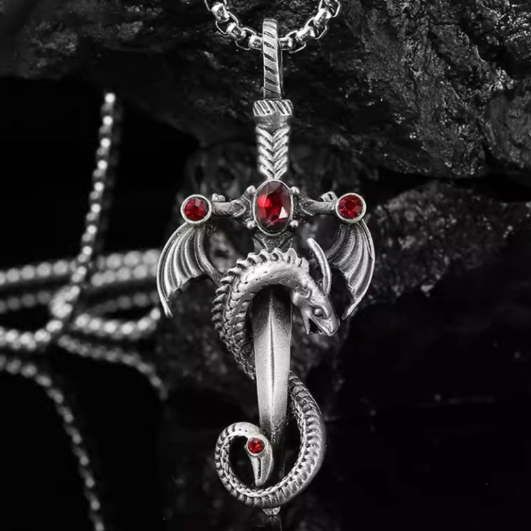 Dragon Sword Stainless Steel Chain Necklace 1