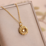 Elegant Gold Circle Pendant Necklace 2