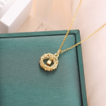 Elegant Gold Circle Pendant Necklace 3