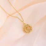 Elegant Gold Circle Pendant Necklace 5