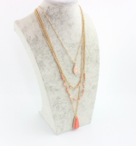 Four layer Pink Crystal Beads Necklace 2