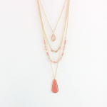 Four layer Pink Crystal Beads Necklace 3