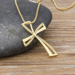 Gold Plated Crucifix Pendant Womens Necklace 2