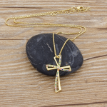 Gold Plated Crucifix Pendant Womens Necklace 3