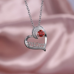 Zircon Heart Claw Moms Gift Set Necklace 7