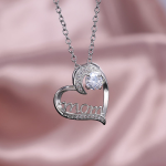 Zircon Heart Claw Moms Gift Set Necklace 8