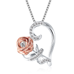 Zircon Love Rose Womens Necklace 3