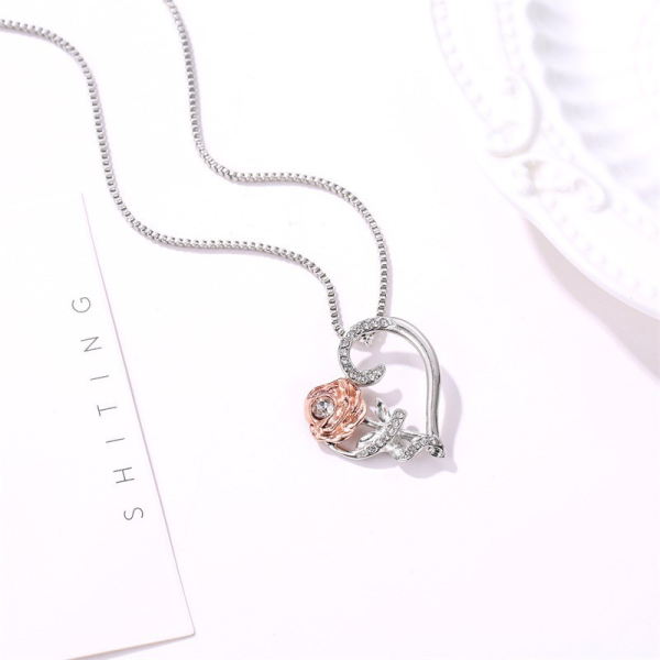 Zircon Love Rose Womens Necklace